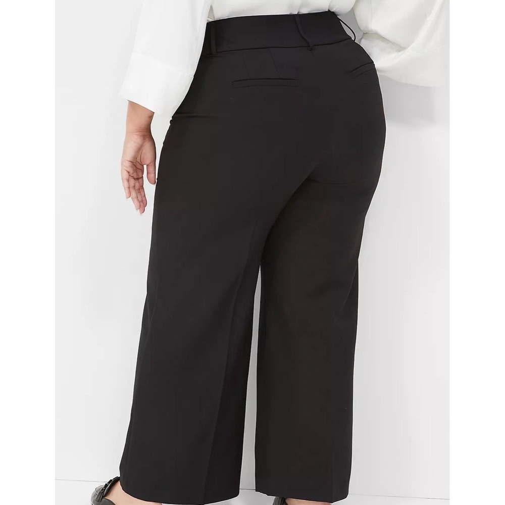 NWT Lane Bryant The Perfect Drape Wide Leg High Rise Trousers Black Women's 26 S - Picture 2 of 5